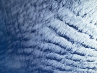 Beautiful sky with patterned clouds creates a stunning natural texture.