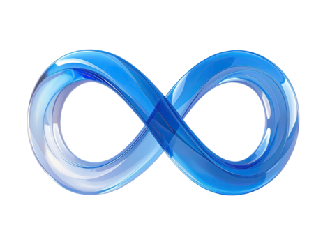 Blue infinity symbol, 3D glass effect