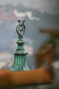 Historical architectural detail on old building