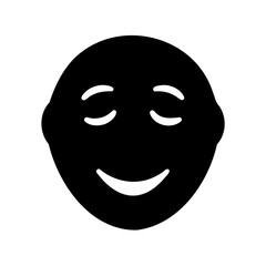 Happy face with closed eyes, simplistic design expressing joy and contentment