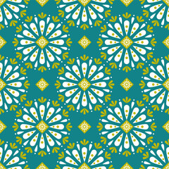 Geometric with floral pattern background, ceramic tile pattern, Indian pattern, tile design, wrap, abstract, carpet, floral style