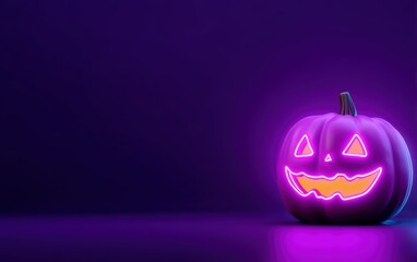 A glowing orange pumpkin with a smiley face on it