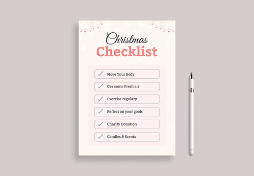Elegant Christmas To-Do List Template with Decorative Elements