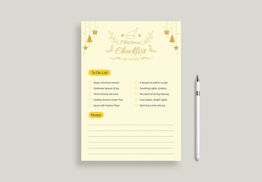 Minimalist Christmas To-Do List Notepad Design