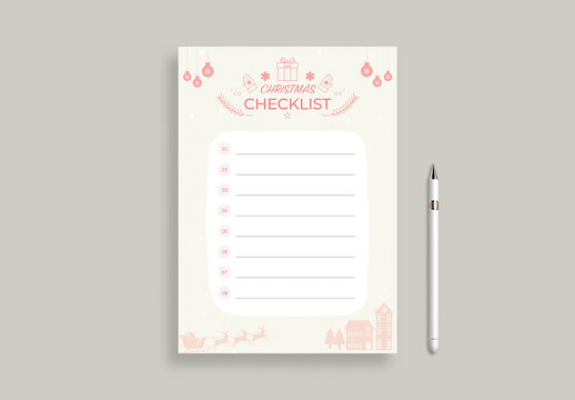 Minimal Christmas Checklist Template