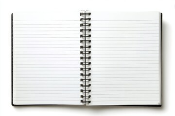 On a transparent background, the open notebook exhibits blank lined pages, inviting users to begin writing or creating drawings