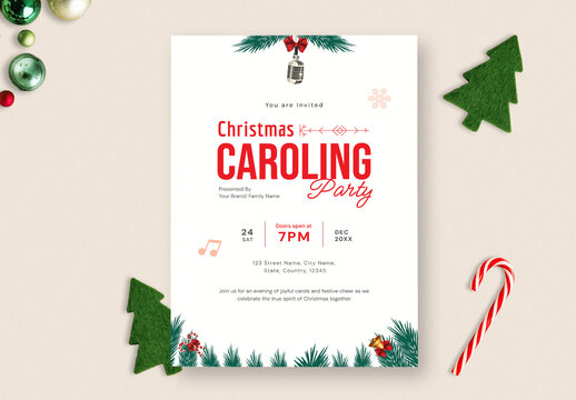 Christmas Caroling Party Invitation Template