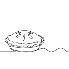Simple line drawing of a delicious baked pie