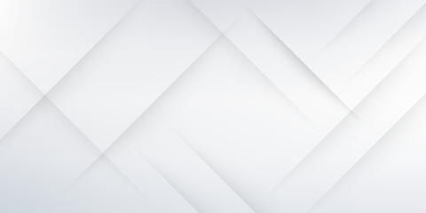 Modern White Abstract Geometric Background with Overlapping Shapes