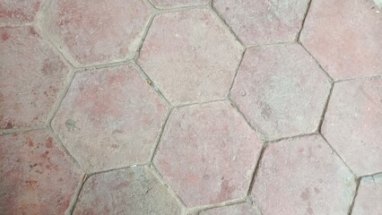 Rustic Hexagonal Terracotta Floor Tiles Texture