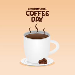 Vector graphic of International Coffee Day for International Coffee Day celebration.