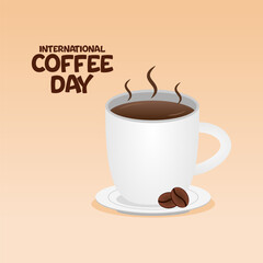 Vector graphic of International Coffee Day for International Coffee Day celebration.