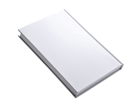 Blank white book, lying flat