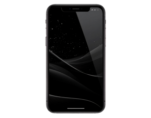 Modern Smartphone with Black Screen Isolated on Transparent Background