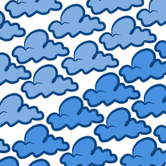 Abstract vector illustration gradation blue cloud illustration with decorative blue line details on clean white background, ideal for templates, print, web, and modern design uses.