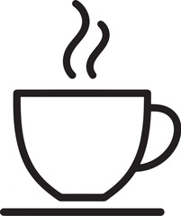 Minimalist Line Art Coffee Cup Vector Icon