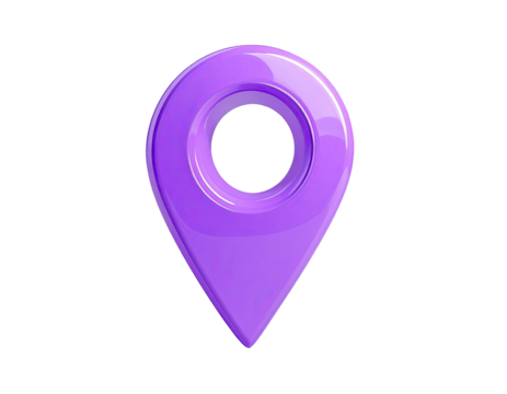 Vibrant purple glossy map pin graphic