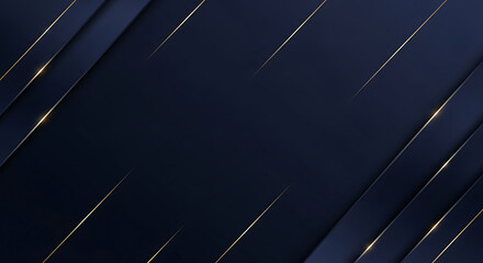 Dark blue background with diagonal gold lines and shadows