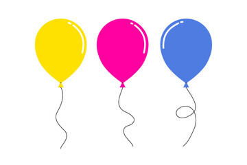 colorful balloons isolated on white background