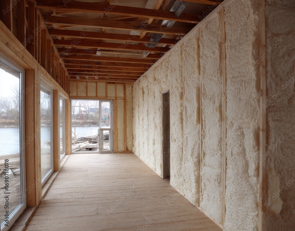 Aufkleber new home construction focuses on energy-efficient building through the use of sustainable materials 
