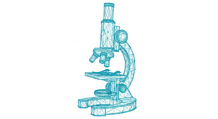 Obraz premium Detailed drawing of a classic laboratory microscope.