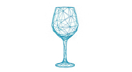 Abstract Wine Glass Illustration with Geometric Design.