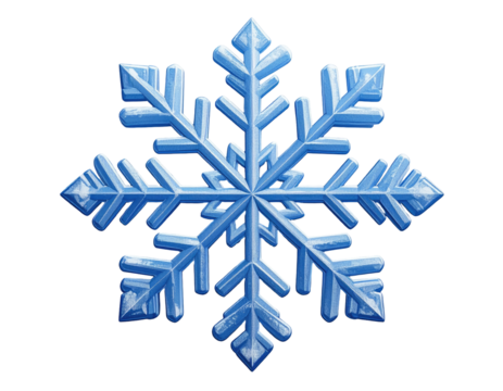 Detailed, stylized, blue snowflake
