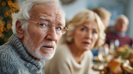 Loud family argument disrupts holiday meal during festive celebration in a cozy dining room