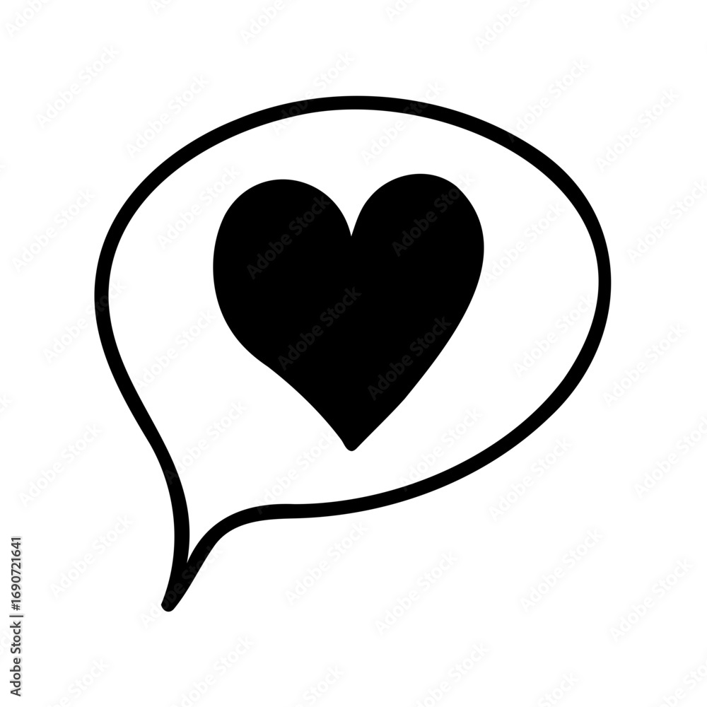 Poster love bubble a simple message of affection in a minimalist drawing
