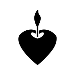 Obraz premium Abstract black and white design of a heart and a flame image