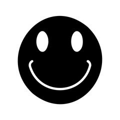 A classic black and white smiley face conveying joy and positivity consistently