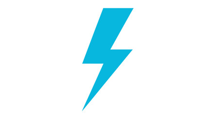 Blue lightning bolt symbol electric power energy.