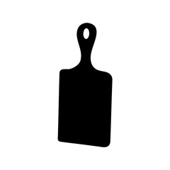 A Solid Black Silhouette of a Wooden Cutting Board with Handle