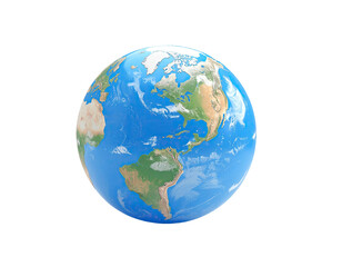 Fototapeta premium Detailed globe of Earth, showing continents and oceans