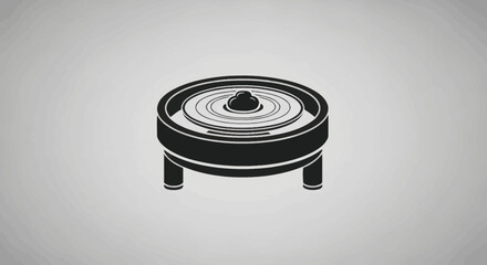 Stylized graphic illustration of a traditional pottery wheel.