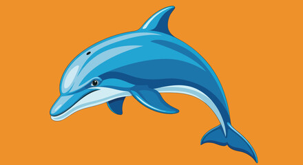 Fototapeta premium Ocean mammal dolphin leaping playfully.