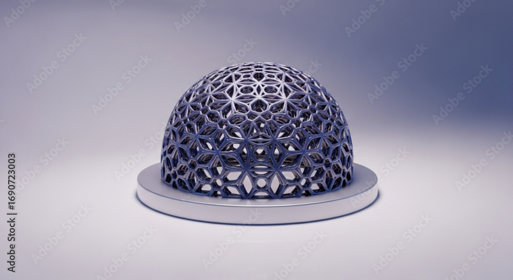 Wall mural geometric dome structure design with intricate pattern for architecture and engineering applications