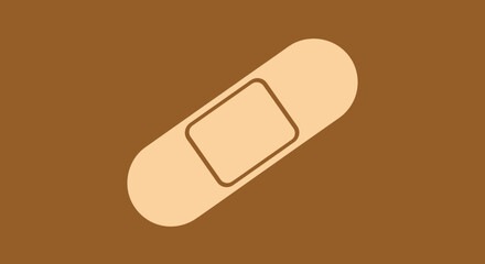 Simple adhesive bandage illustration for first aid purposes.