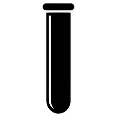 Black Science Test Tube Silhouette Icon | Minimal Lab Experiment Vector PNG