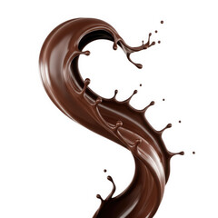 Delicious chocolate syrup splash isolated on transparent background