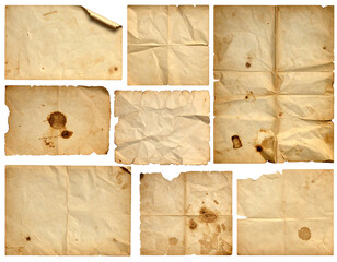 Antique Paper Backgrounds Isolated &ndash; Grunge and Retro Style
