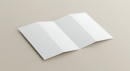 Blank Z-Fold Brochure Mockup on Neutral Background