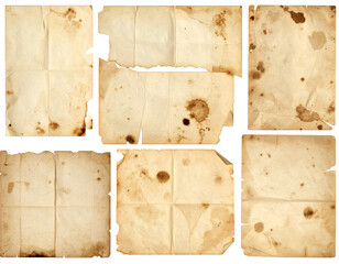 Antique Paper Backgrounds Isolated &ndash; Grunge and Retro Style