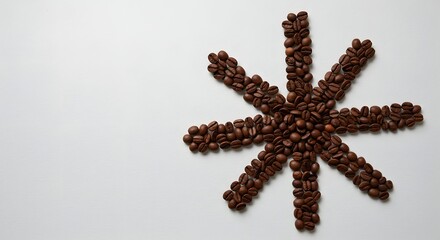Coffee Bean Burst: Creative Caffeine Design on White Background
