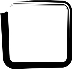 Squares drawn frames with brush and ink