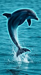 Dolphin leaps playfully in ocean waters