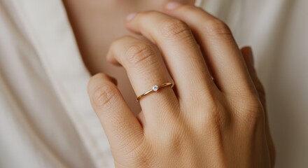 Diamond ring sparkles on hand in engagement proposal