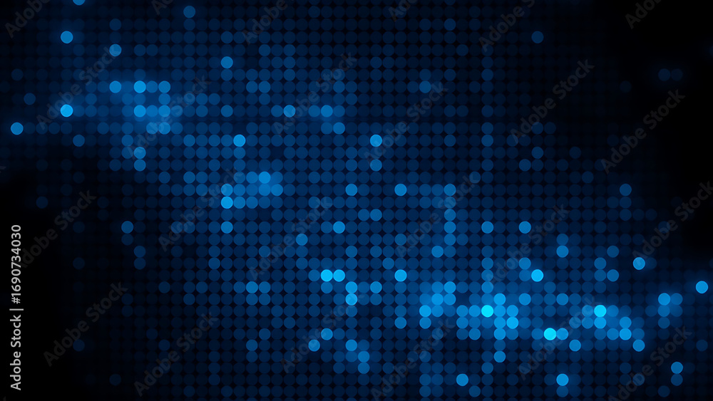 Aufkleber dark background with blue pixel pattern vector illustration of abstract bg with geometric square ele