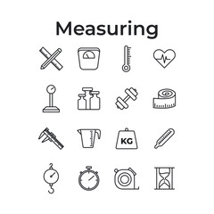 Measuring Line Icons Set