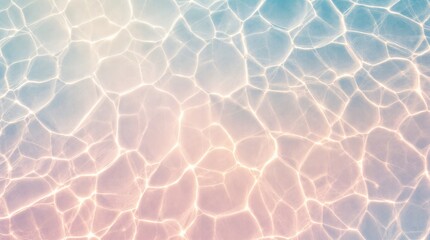 Obraz premium Sun light reflecting on water surface creating abstract patterns. Blue and pink gradient background for summer and relax concept.